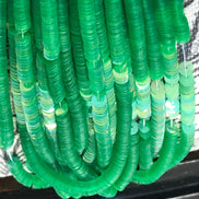 Iridescent Light Chartreuse Flat Sequins 3MM (14125), 4MM (14119)- High Grade- Strung For Professional Use