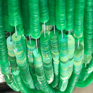 Iridescent Light Chartreuse Flat Sequins 3MM (14125), 4MM (14119)- High Grade- Strung For Professional Use