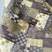 Boro Patchwork- Brown, Olive Green- Cotton Dobby- 44