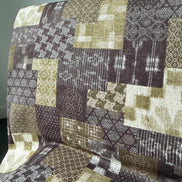 Boro Patchwork- Brown, Olive Green- Cotton Dobby- 44