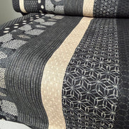 Boro Stripe- Black, Tan- Cotton Dobby- 44