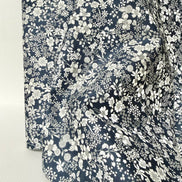 Flownny Cotton Fabric- Lawn KOKNFA- 1010 15 A- Dark Navy, White- 42