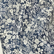Flownny Cotton Fabric- Lawn KOKNFA- 1010 15 A- Dark Navy, White- 42