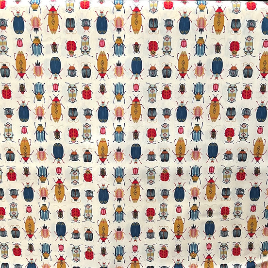 Colorful Bugs/ Insects on Ivory “Renewal" COTTON Fabric- Art Gallery Fabric- 44” Wide