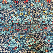William Morris Large Florals- 44” Wide Cotton Fabric- “Blackthorn- Indigo