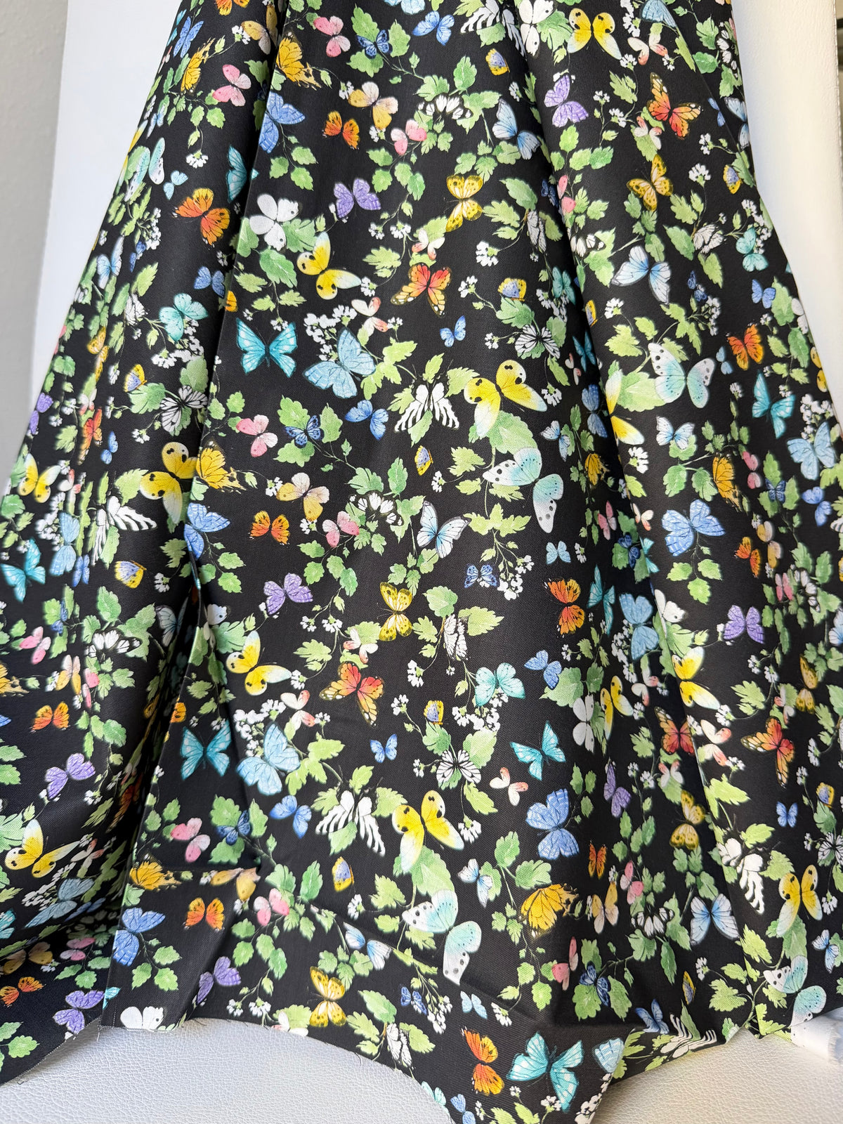 Sunlit Sonnet Butterfly Garden- Black- Cotton Fabric- 44