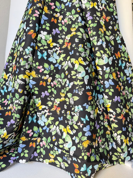 Sunlit Sonnet Butterfly Garden- Black- Cotton Fabric- 44"