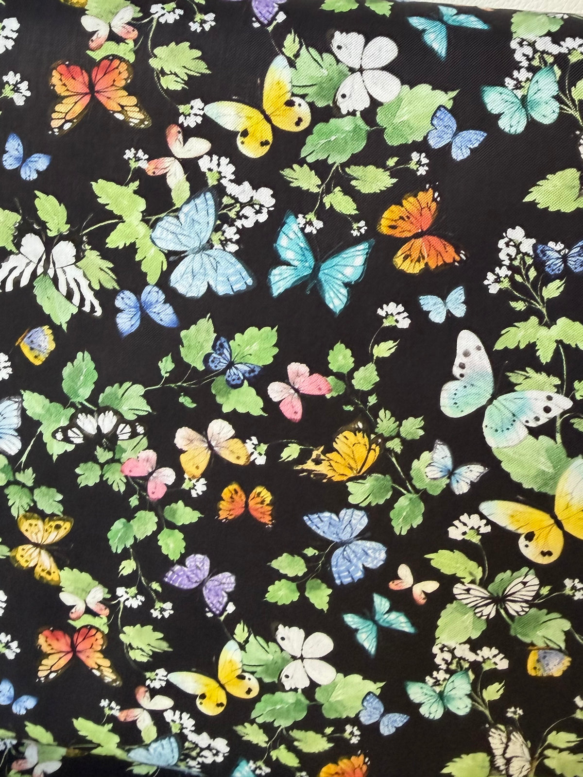 Sunlit Sonnet Butterfly Garden- Black- Cotton Fabric- 44