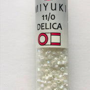 Miyuki 11/0 Delica Glass Beads-WHITE PEARL AB (2022)