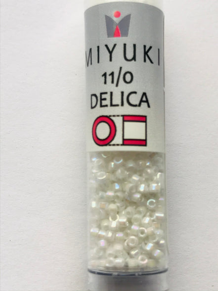Miyuki 11/0 Delica Glass Beads-WHITE PEARL AB (2022)