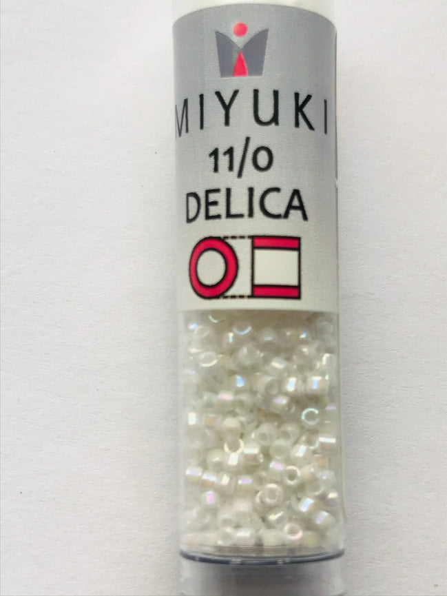Miyuki 11/0 Delica Glass Beads-WHITE PEARL AB (2022)