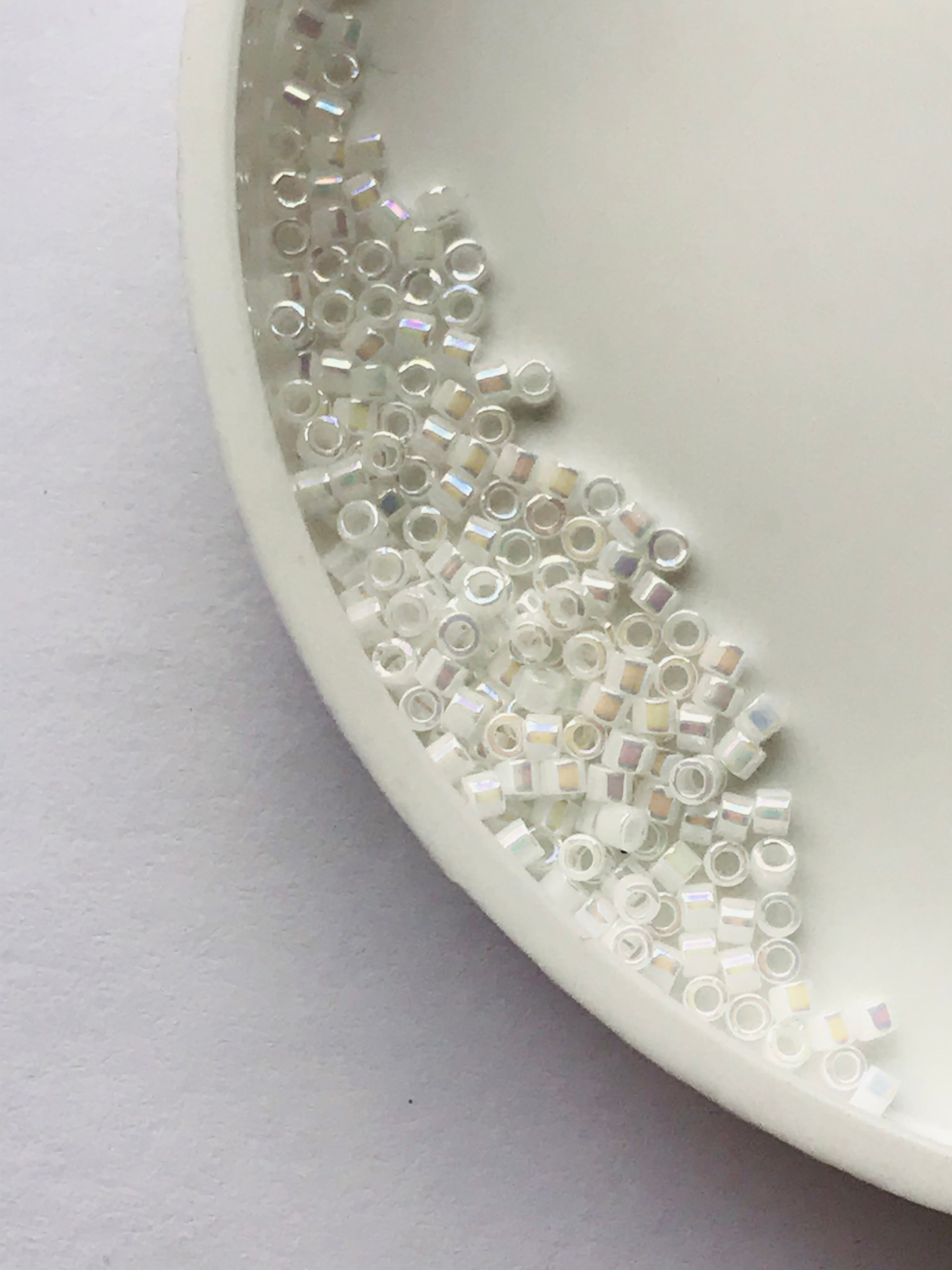 Miyuki 11/0 Delica Glass Beads-WHITE PEARL AB (2022)