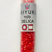 Miyuki 11/0 Delica Glass Beads-OPAQUE RED LUSTER (2023)