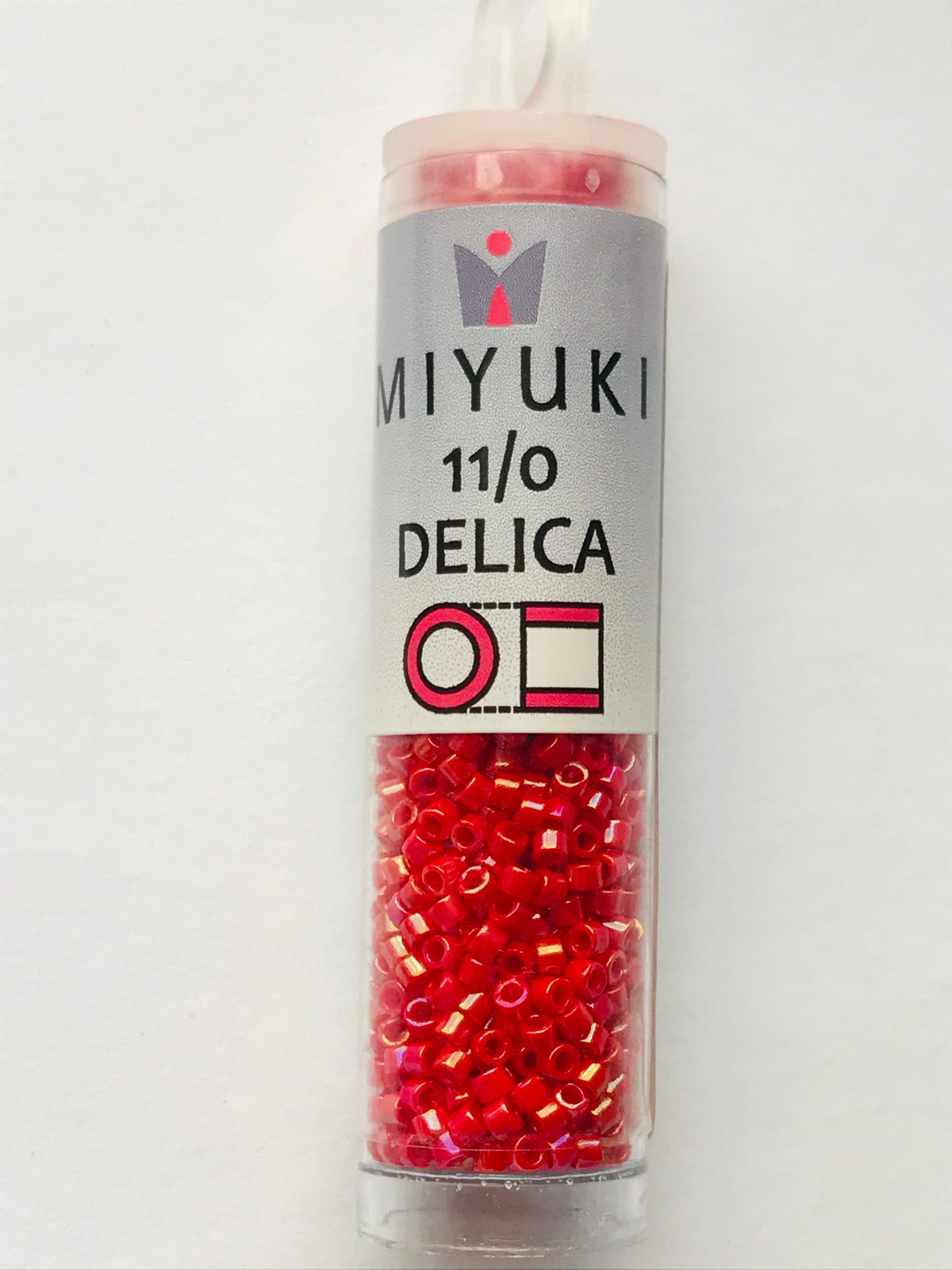 Miyuki 11/0 Delica Glass Beads-OPAQUE RED LUSTER (2023)