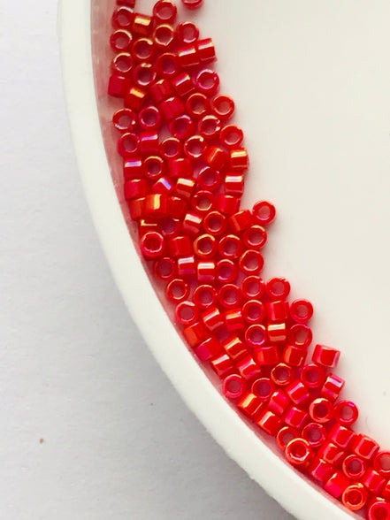 Miyuki 11/0 Delica Glass Beads-OPAQUE RED LUSTER (2023)
