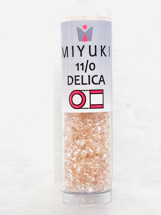 Miyuki 11/0 Delica Glass Beads- TRANSPARENT PINK MIST Luster- DB1223- (2028)