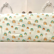 Rainbows on Pale Green Cotton Flannel- 