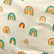 Rainbows on Pale Green Cotton Flannel- 