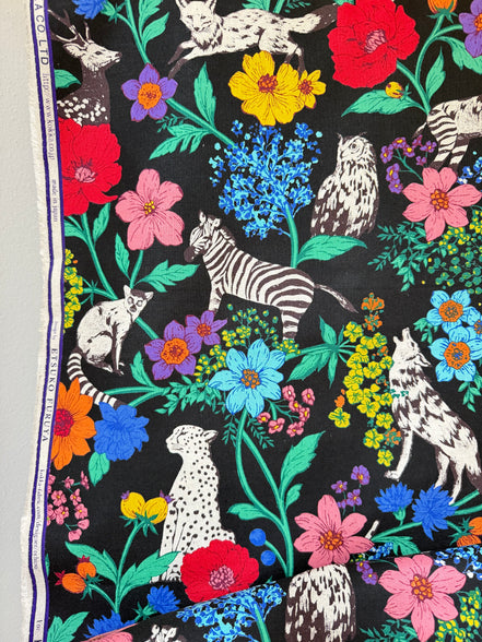 Echino Wonder Cotton Linen Canvas - Black- 44"