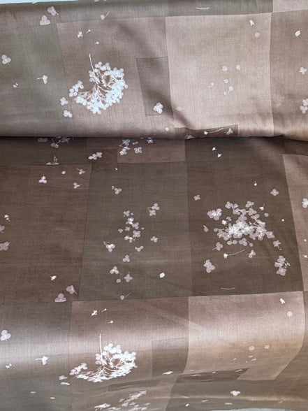 Nani Iro Brown Cotton Sateen- Microcosmos- 43"