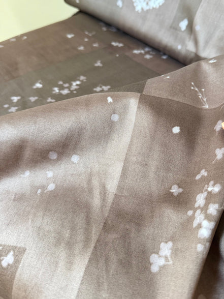 Nani Iro Brown Cotton Sateen- Microcosmos- 43"