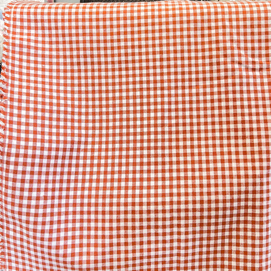 Essex Yarn Dyed Classic Wovens- Linen- Cotton Blend- “Strawberry"- Gingham- 43” Wide