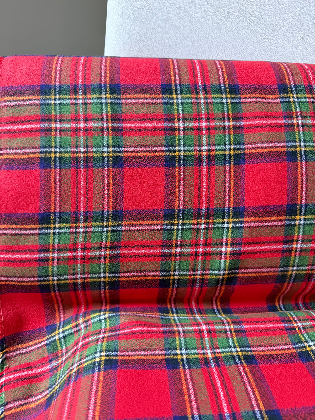 Mammoth Flannel “Red” Green Plaid- Cotton Fabric- 44