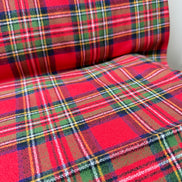 Mammoth Flannel “Red” Green Plaid- Cotton Fabric- 44