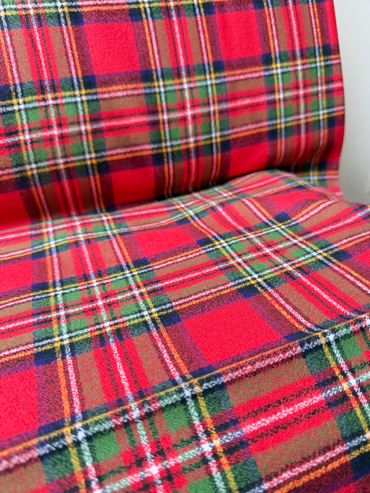 Mammoth Flannel “Red” Green Plaid- Cotton Fabric- 44