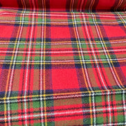Mammoth Flannel “Red” Green Plaid- Cotton Fabric- 44