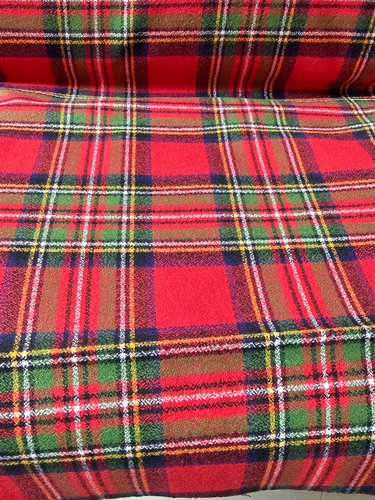Mammoth Flannel “Red” Green Plaid- Cotton Fabric- 44