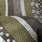 Boro Stripe- Brown, Olive Green- Cotton Dobby- 44