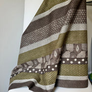Boro Stripe- Brown, Olive Green- Cotton Dobby- 44