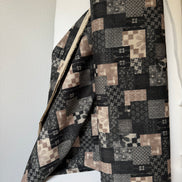 Boro Patchwork- Black, Tan- Cotton Dobby- 44