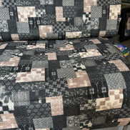 Boro Patchwork- Black, Tan- Cotton Dobby- 44