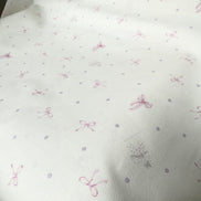 Pink Bows and Teeny Tiny Mouse on Off White- Cotton Fabric- 44