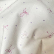 Pink Bows and Teeny Tiny Mouse on Off White- Cotton Fabric- 44
