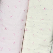 Pink Bows and Teeny Tiny Mouse on Off White- Cotton Fabric- 44