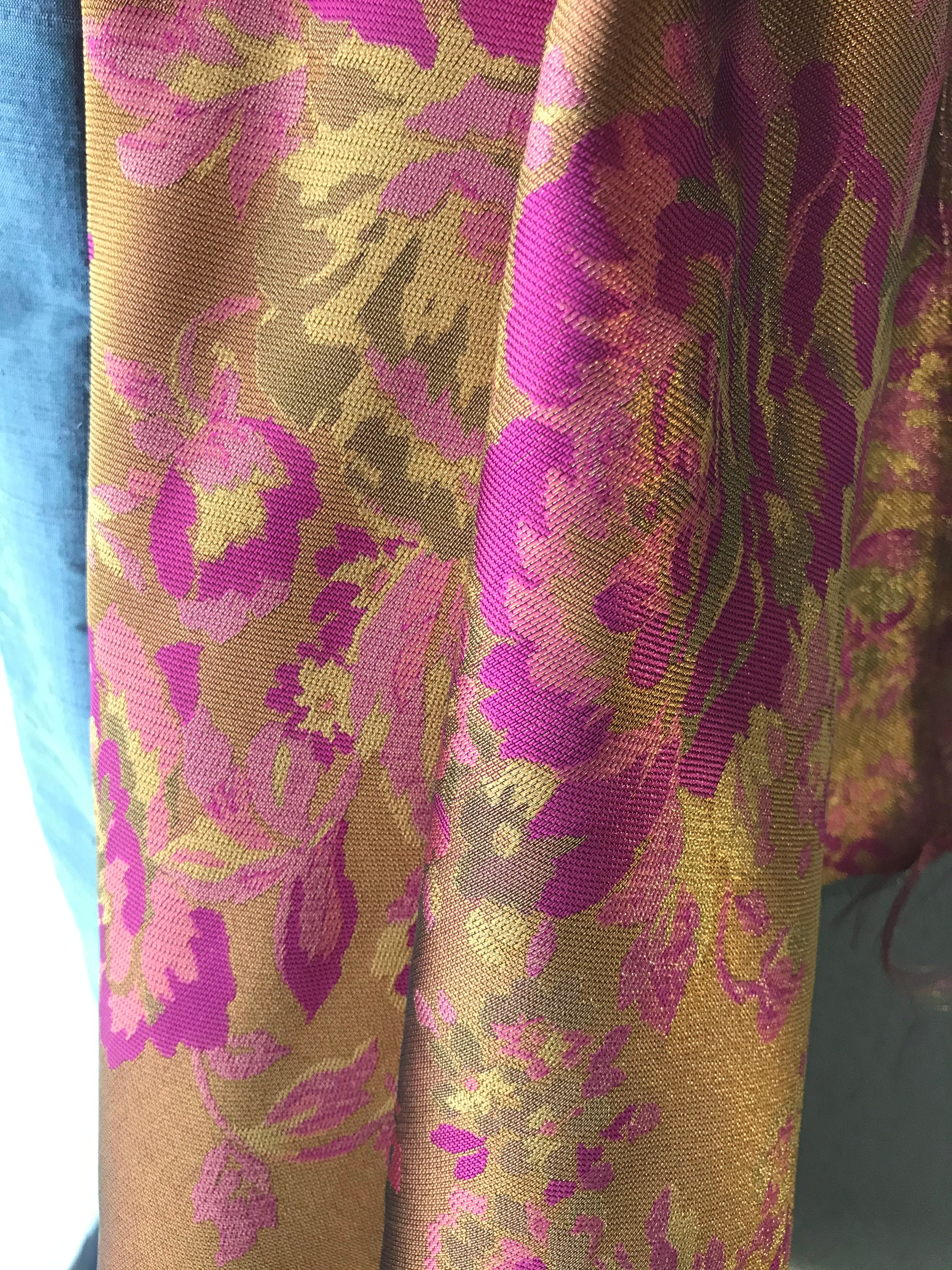 Gold and Fuchsia Floral Brocade- 59