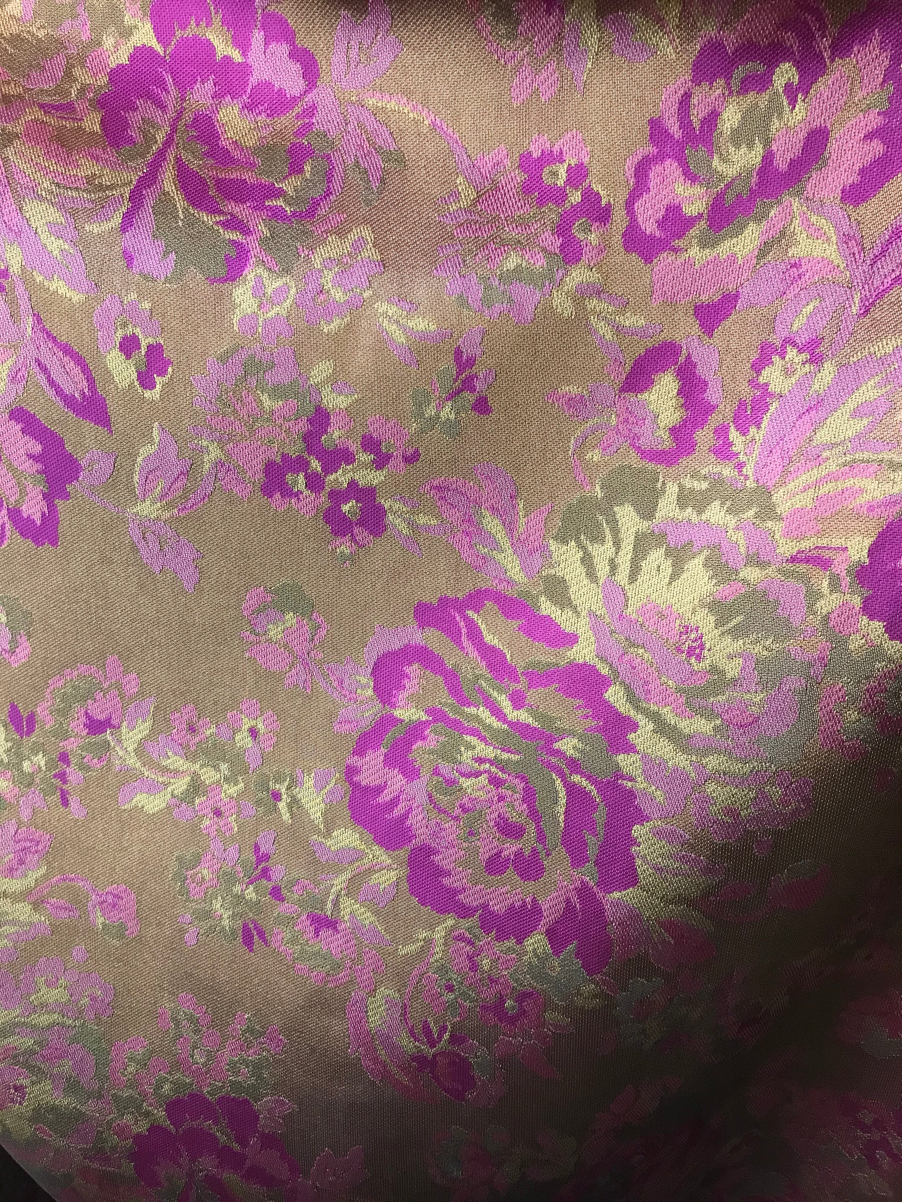 Gold and Fuchsia Floral Brocade- 59