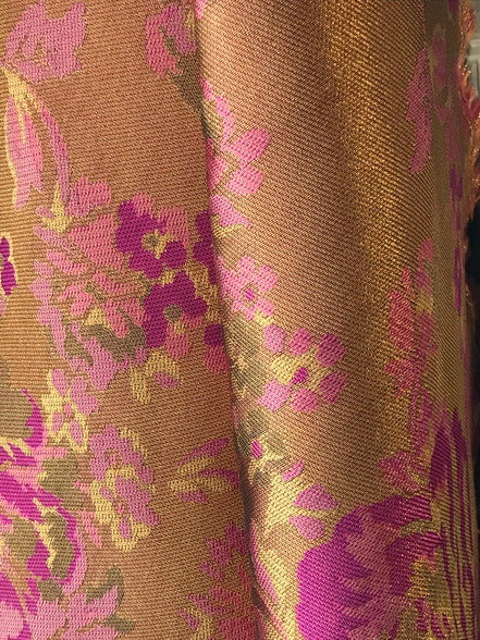 Gold and Fuchsia Floral Brocade- 59" Wide (1709)