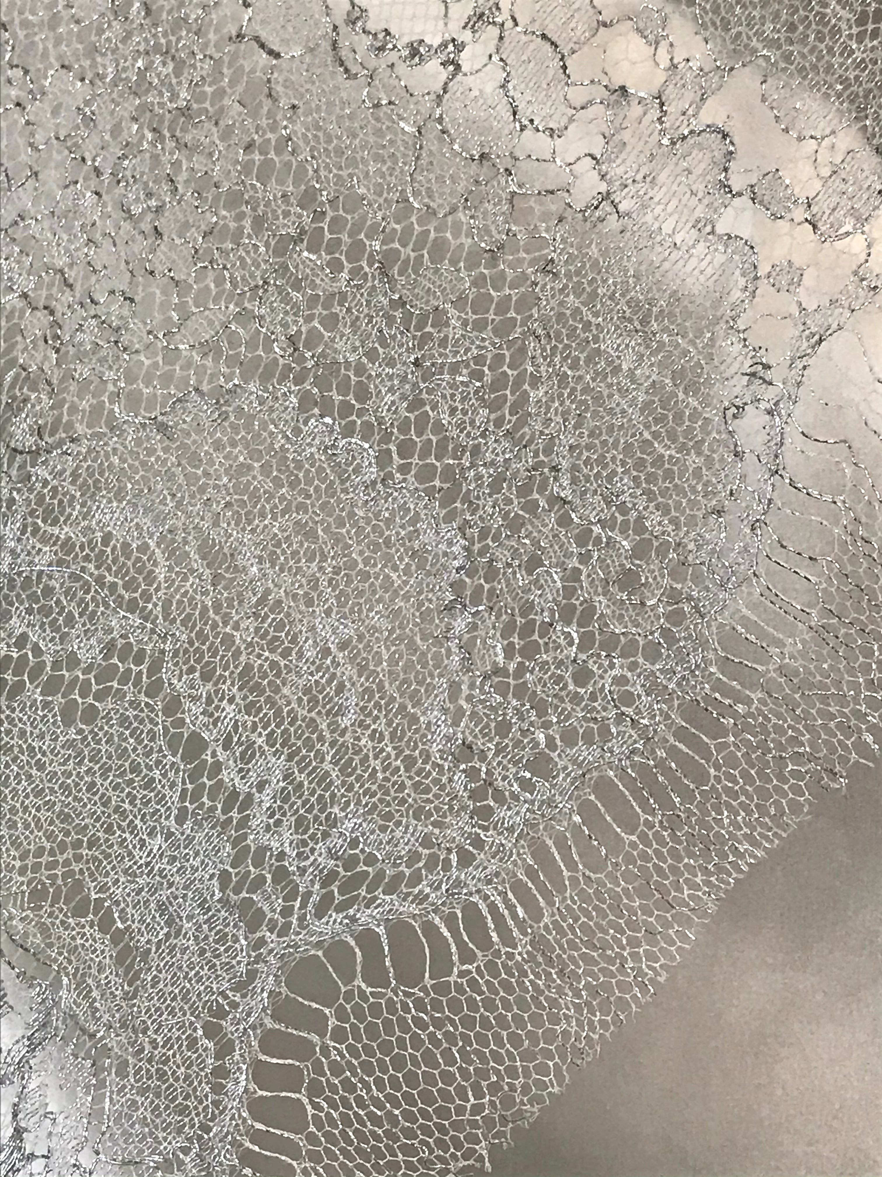 Silver French Chantilly Lace- 35