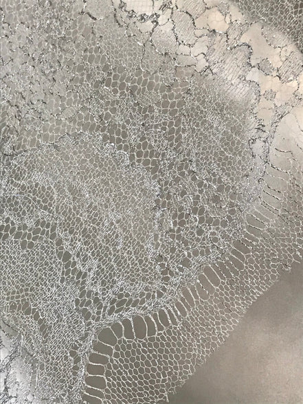 Silver French Chantilly Lace- 35" (609)