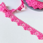 3727 Hot Pink 100% Polyester Guipure 27mm or 1