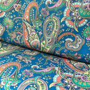 Liberty London- Florence Melody Tana Lawn Cotton- Blue, Yellow, Green, Orange- Red- Paisley