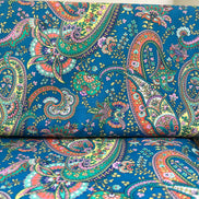 Liberty London- Florence Melody Tana Lawn Cotton- Blue, Yellow, Green, Orange- Red- Paisley