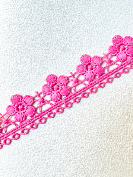3727 Hot Pink 100% Polyester Guipure 27mm or 1"