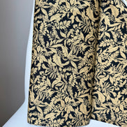 Black, Dark Tan Tropical Botanical Print Lightweight Cotton- 44”- Sevenberry
