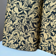 Black, Dark Tan Tropical Botanical Print Lightweight Cotton- 44”- Sevenberry