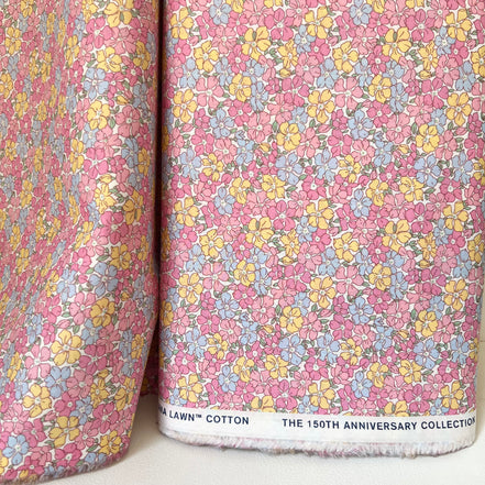 Liberty London- Sadie Rose Tana Lawn Cotton- Pink, Blue, Yellow